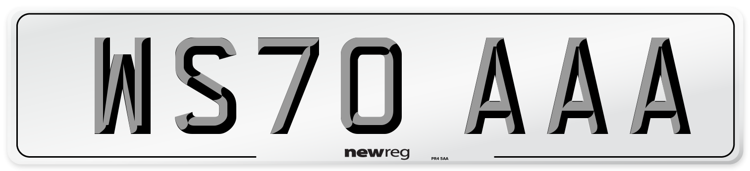WS70 AAA Number Plate from New Reg